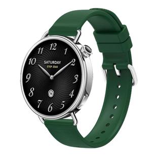 For Xiaomi Watch S4 41mm Solid Color Textured Silicone Watch Band(Dark Green)