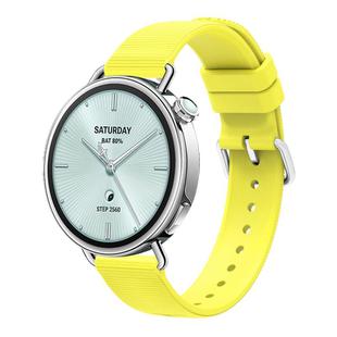 For Xiaomi Watch S4 41mm Solid Color Textured Silicone Watch Band(Yellow)