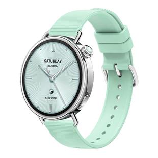 For Xiaomi Watch S4 41mm Solid Color Textured Silicone Watch Band(Lake Green)
