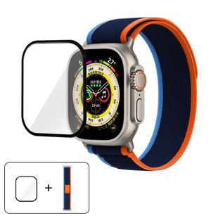 For Apple Watch 6 / 5 / 4 / SE 40mm Wild Path Loop Nylon Watch Band with 3D Curved Film(Navy Blue)
