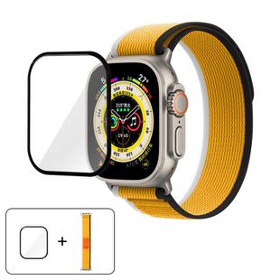 For Apple Watch 3 / 2 / 1 38mm Wild Path Loop Nylon Watch Band with 3D Curved Film(Sunflower)