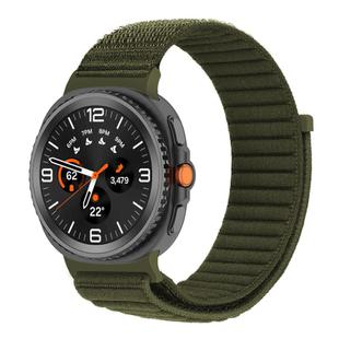 For Samsung Galaxy Watch8 / Watch8 Classic Same Color Wave Texture Braided Nylon Loop Watch Band(Army Green)