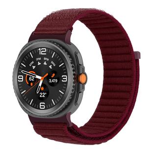 For Samsung Galaxy Watch8 / Watch8 Classic Same Color Wave Texture Braided Nylon Loop Watch Band(Wine Red)