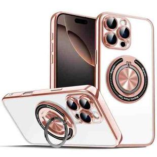 For iPhone 16 Pro Colorful 360 Invisible Ring MagSafe Phone Case(Pink)