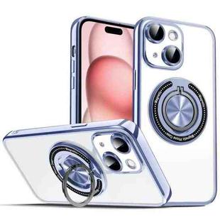 For iPhone 15 Colorful 360 Invisible Ring MagSafe Phone Case(Blue)