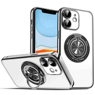 For iPhone 11 Colorful 360 Invisible Ring MagSafe Phone Case(Black)