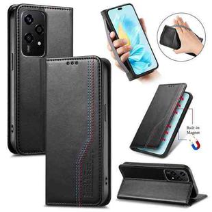 For Honor 200 Lite Global Elastic Wristband Magnetic Suction Leather Phone Case(Black)