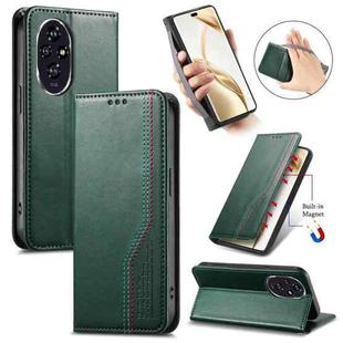 For Honor 200 Pro Elastic Wristband Magnetic Suction Leather Phone Case(Green)