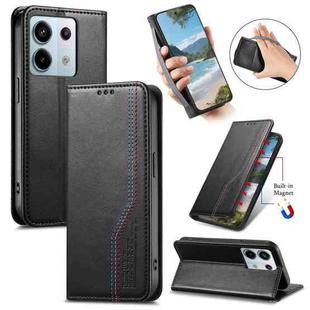For Redmi Note 13 Pro 5G Elastic Wristband Magnetic Suction Leather Phone Case(Black)