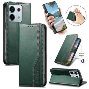 For Redmi Note 14 4G 164.84mm Elastic Wristband Magnetic Suction Leather Phone Case(Green)