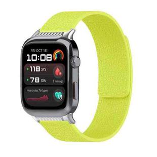 For Huawei Watch D2 Lychee Texture Soft Magnetic Silicone Watch Band(Fluorescent Green)