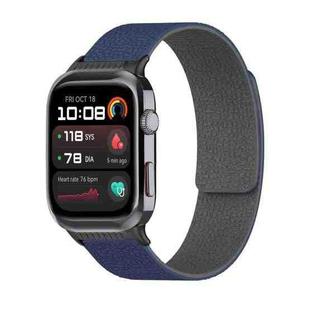 For Huawei Watch D2 Lychee Texture Soft Magnetic Silicone Watch Band(Blue Gray)