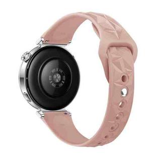 18mm Slim Reverse Buckle Ice Crystal Silicone Watch Band(Pink Sand)