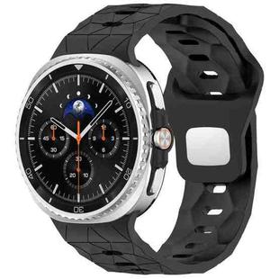 For Samsung Galaxy Watch8 / Watch8 Classic Football Texture Reverse Steel Buckle Silicone Watch Band(Black)