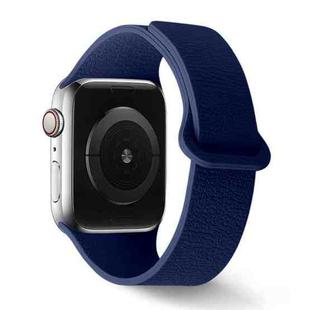 For Apple Watch 42mm / 41mm / 40mm / 38mm Lychee Pattern Magnetic Loop Silicone Watch Band(Midnight Blue)
