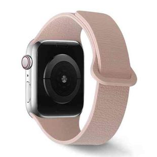 For Apple Watch 42mm / 41mm / 40mm / 38mm Lychee Pattern Magnetic Loop Silicone Watch Band(Pink Sand)