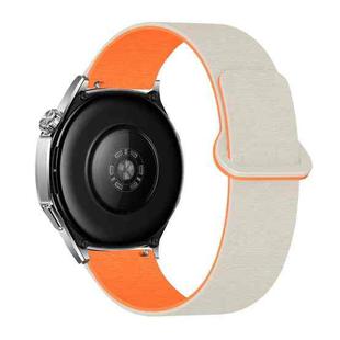 18mm Cloud Wood Grain Reverse Buckle Soft Magnetic Silicone Watch Band(Starlight Orange)