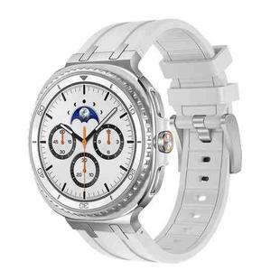 For Samsung Galaxy Watch8 / Watch8 Classic Silicone Watch Band(Silver White)