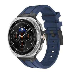 For Samsung Galaxy Watch8 / Watch8 Classic Silicone Watch Band(Black Blue)