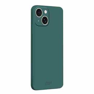For iPhone 14 Plus MOFI Caring Soft Shell Liquid Silicone Skin Feel Phone Case(Dark Green)