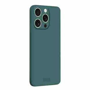 For iPhone 13 Pro MOFI Caring Soft Shell Liquid Silicone Skin Feel Phone Case(Dark Green)