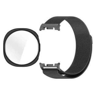 For Samsung Galaxy Watch8 40mm Full Coverage TPU Protective Cover Milanese Magnetic Metal Watch Band(Titanium Gun)
