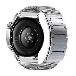 22mm Woven I-Shaped Metal Stainless Steel Magnetic Watch Band(Titanium Gold)