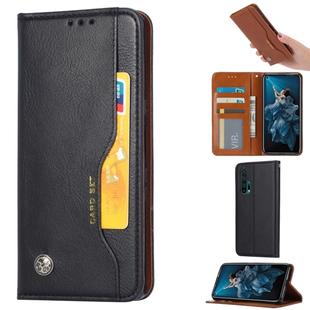 Knead Skin Texture Horizontal Flip Leather Case for Huawei Honor 20 Pro, with Photo Frame & Holder & Card Slots & Wallet(Black)