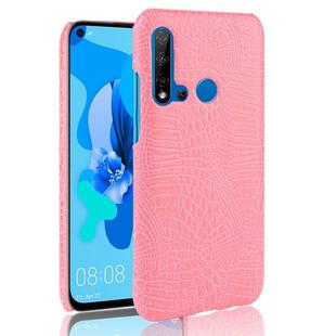 Shockproof Crocodile Texture PC + PU Case for Huawei P20 lite 2019 / Huawei nova 5i(Pink)