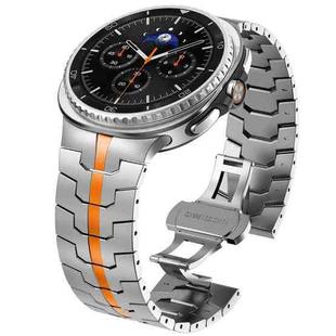 For Samsung Galaxy Watch8 / Watch8 Classic Butterfly Buckle Stainless Steel Watch Band(Titanium Orange)