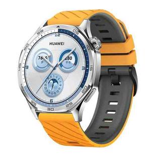 22mm Twill Texture Two Color Silicone Watch Band(Yellow Gray)