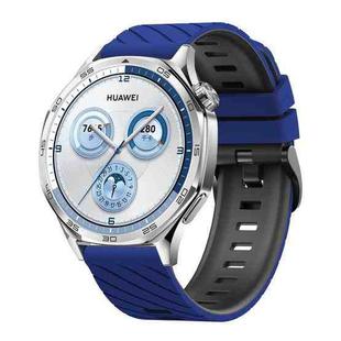22mm Twill Texture Two Color Silicone Watch Band(Dark Blue Black)