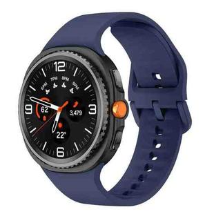 For Samsung Galaxy Watch8 / Watch8 Classic Flat Solid Color Silicone Watch Band(Midnight Blue)