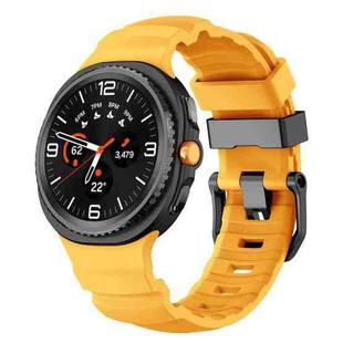 For Samsung Galaxy Watch8 / Watch8 Classic Black Buckle Sports Silicone Watch Band(Sunlight Yellow)