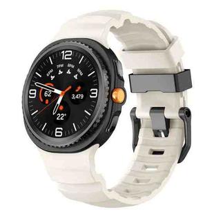For Samsung Galaxy Watch8 / Watch8 Classic Black Buckle Sports Silicone Watch Band(Starlight)