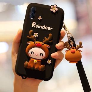 Lovely Reindeer Full Package Anti Falling Silicone Sleeve for Vivo x23(Black)