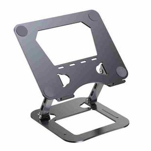 J22 Dissipation Adjustable Height Nano Steel Folding 17.3 Inch Laptop Stand Metal Base(Grey)