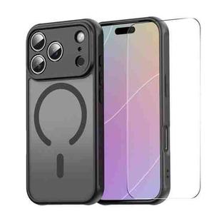 For iPhone 17 Pro ENKAY Hat-Prince MagSafe Matte Translucent Shockproof Phone Case with Large Arc Edge Film(Black)