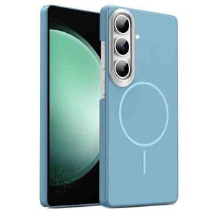 For Samsung Galaxy S23 FE 5G Gold Armor PC Thin Circle MagSafe Shockproof Phone Case(Ocean Blue)