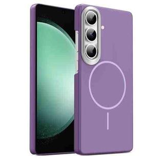For Samsung Galaxy S23 FE 5G Gold Armor PC Thin Circle MagSafe Shockproof Phone Case(Purple)