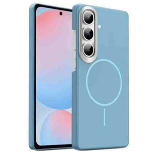 For Samsung Galaxy S24 FE 5G Gold Armor PC Thin Circle MagSafe Shockproof Phone Case(Ocean Blue)