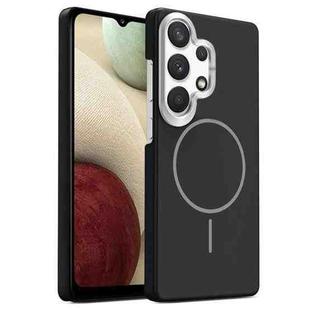 For Samsung Galaxy A13 4G Gold Armor PC Thin Circle MagSafe Shockproof Phone Case(Black)