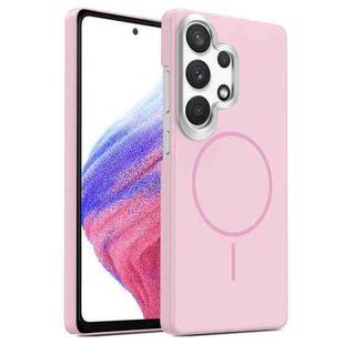 For Samsung Galaxy A53 5G Gold Armor PC Thin Circle MagSafe Shockproof Phone Case(Pink)