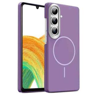 For Samsung Galaxy A34 5G Gold Armor PC Thin Circle MagSafe Shockproof Phone Case(Purple)
