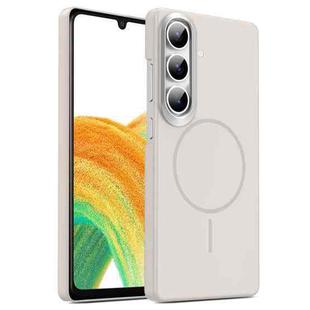 For Samsung Galaxy A34 5G Gold Armor PC Thin Circle MagSafe Shockproof Phone Case(Summit Stone)