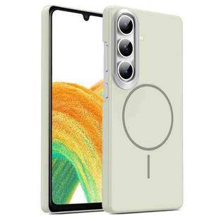 For Samsung Galaxy A34 5G Gold Armor PC Thin Circle MagSafe Shockproof Phone Case(Titanium Gray)