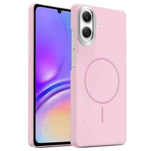 For Samsung Galaxy A05 Gold Armor PC Thin Circle MagSafe Shockproof Phone Case(Pink)