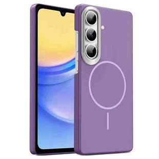 For Samsung Galaxy A15 4G / 5G Gold Armor PC Thin Circle MagSafe Shockproof Phone Case(Purple)