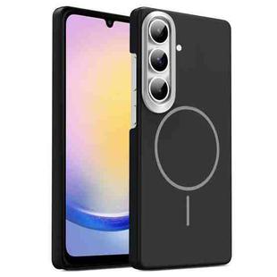 For Samsung Galaxy A25 5G Gold Armor PC Thin Circle MagSafe Shockproof Phone Case(Black)