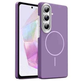 For Samsung Galaxy A35 5G Gold Armor PC Thin Circle MagSafe Shockproof Phone Case(Purple)
